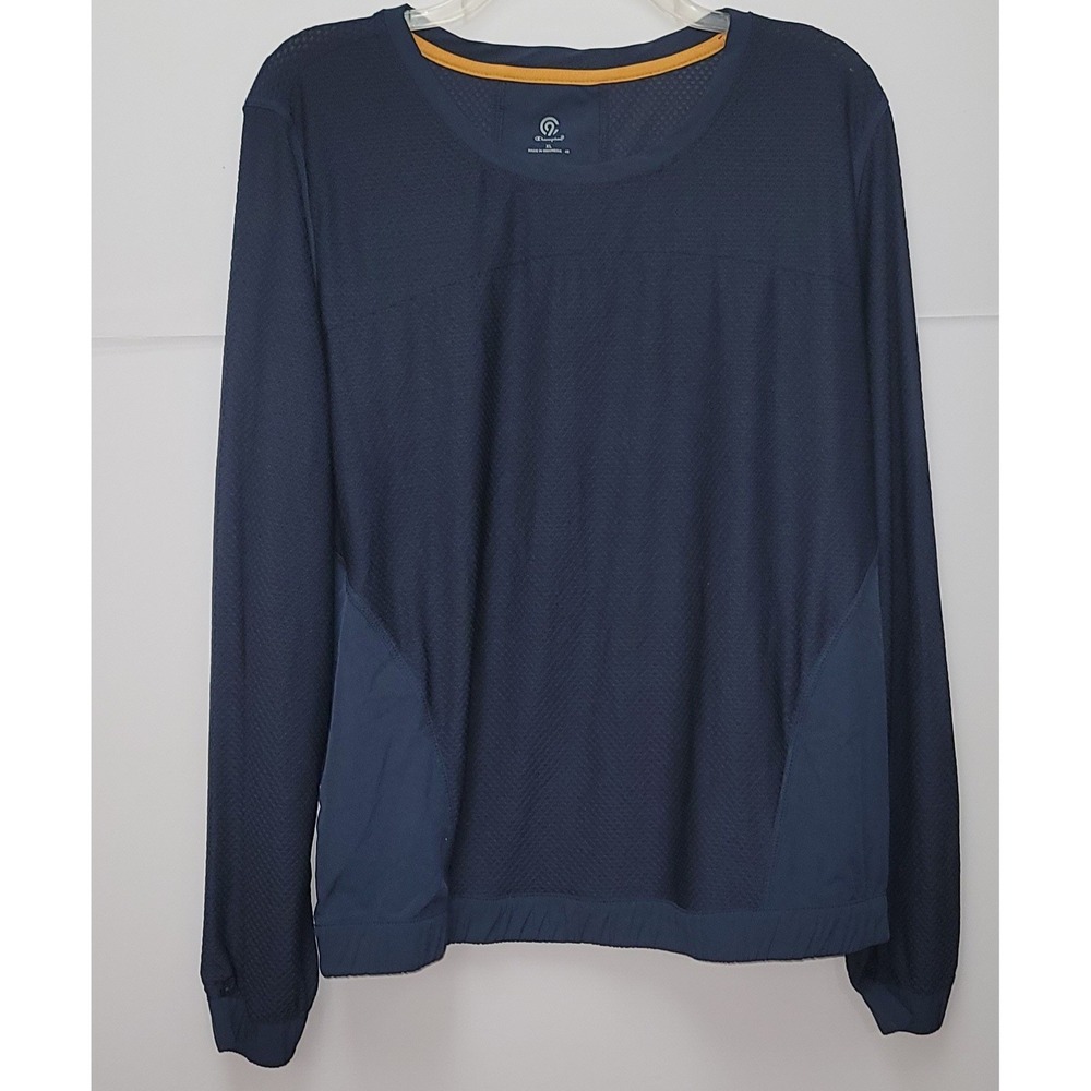 Champion Women's Navy Blue Long Sleeve Athletic Top Mesh Panels XL Athleticware - Picture 10 of 10
